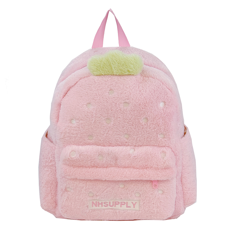 Women Bags Sale - 플러시 딸기 클래식 단색 스위트 백팩