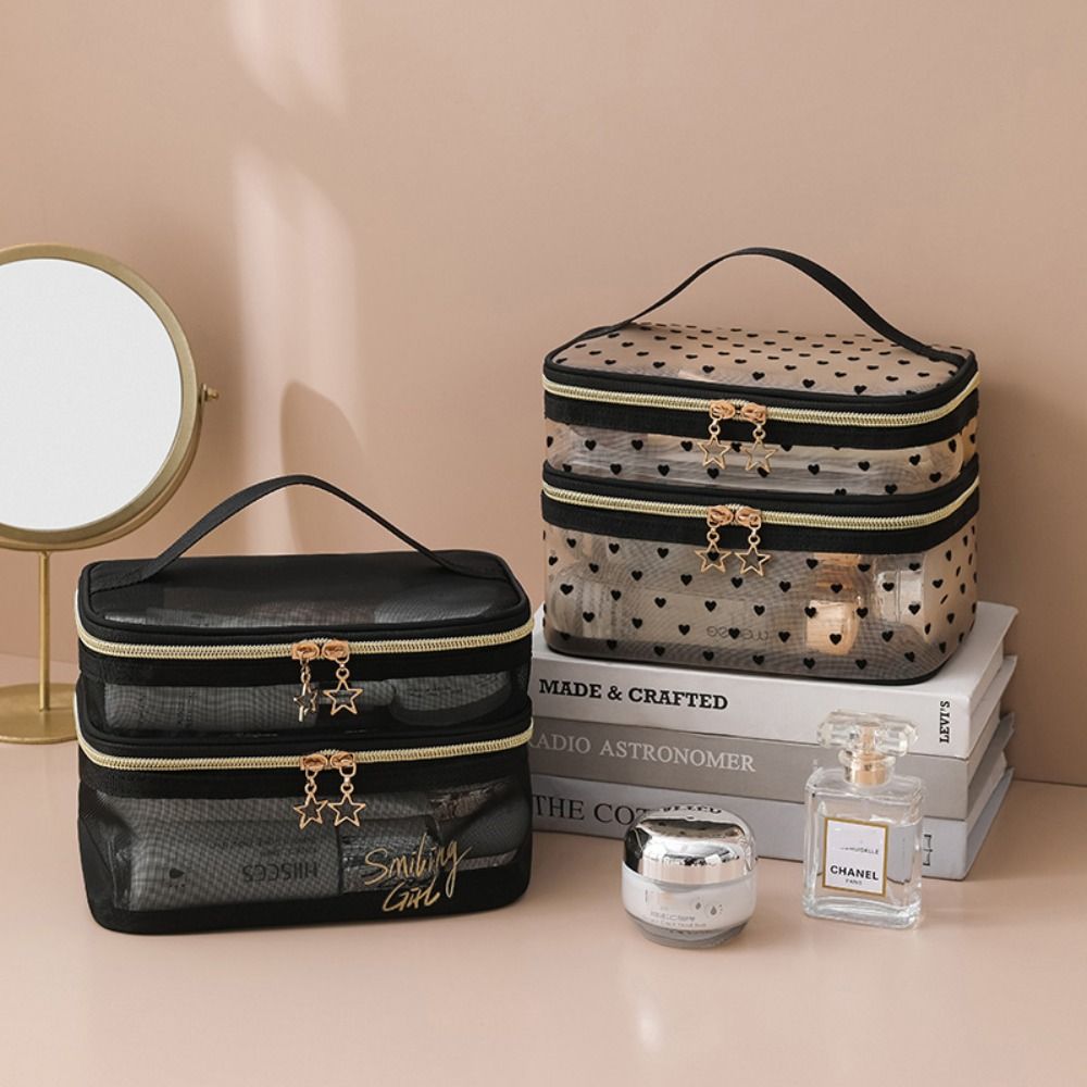Women Bags Grey - 새로운 나일론 메이크업 가방 블랙 그레이