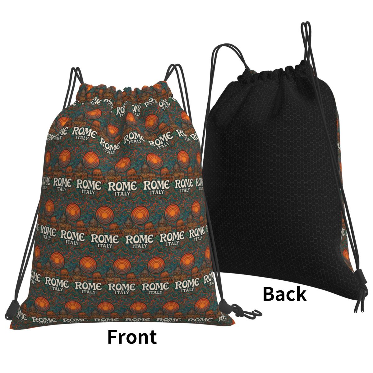 Women Bags Rome - 로마 이탈리아 Trippy Art 배낭 휴대용
