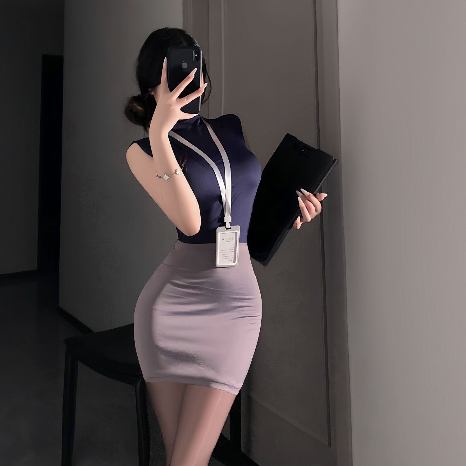 Women Bags Office - 달콤한 스커트 세트 OL 섹시 퓨어