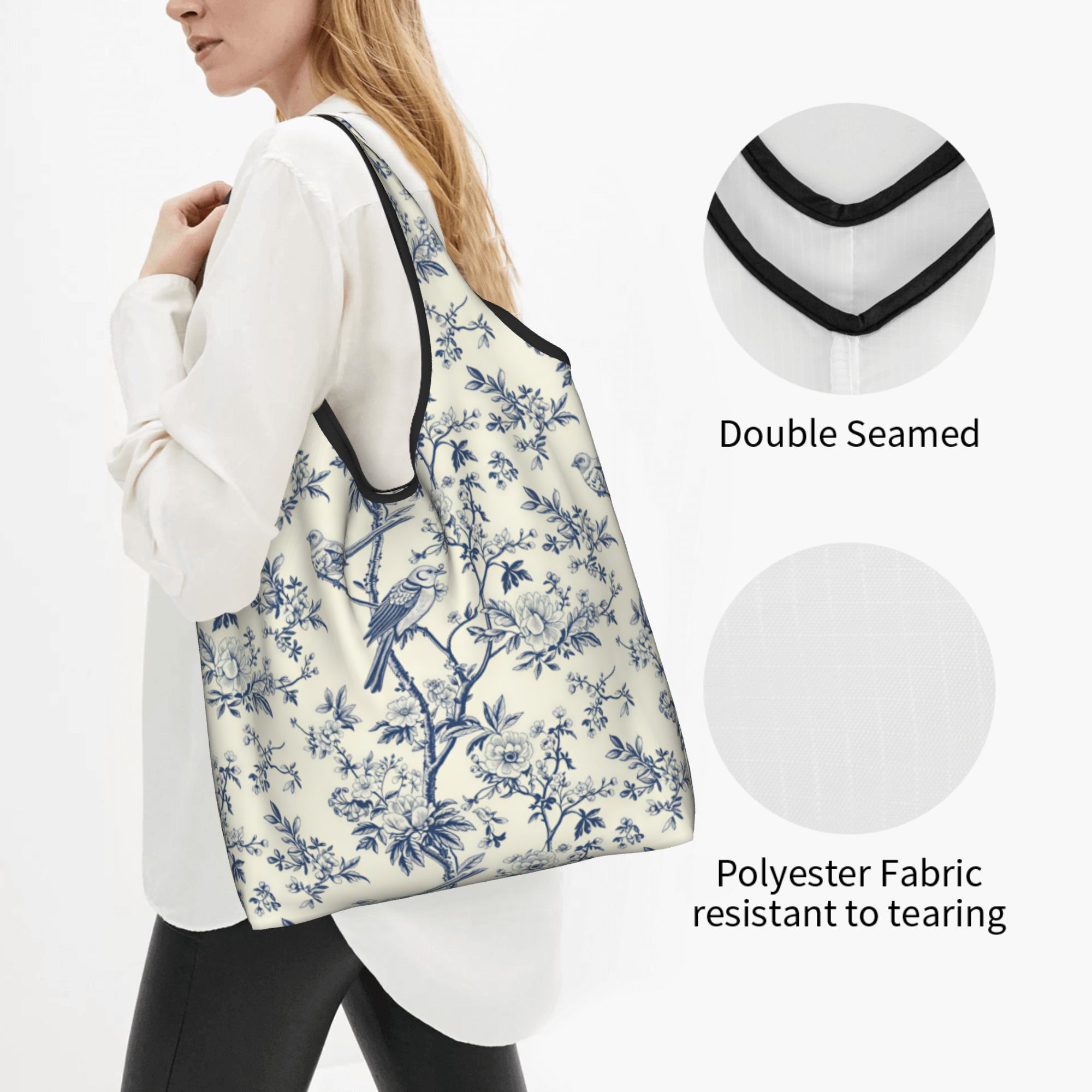 재활용 빈티지 토일 드 주이 벡터 이미지 쇼핑백 여성용 - Women Bags Vector 리뷰 및 가격