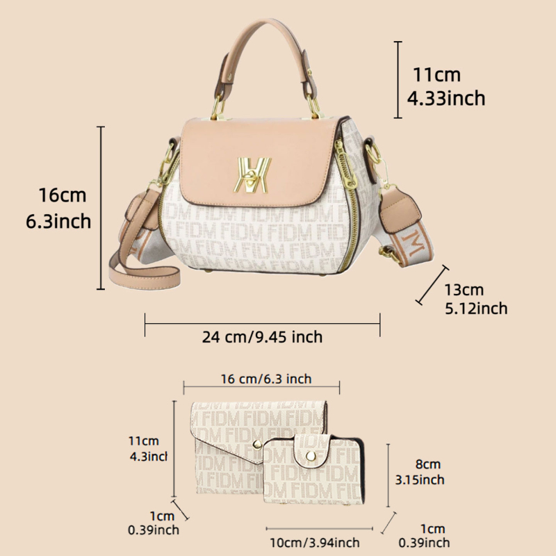 우아하고 세련된 3종 여성 핸드백 세트. 스타일리시한  - Women'S Bags Handbags 리뷰 및 가격