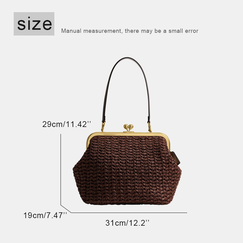 손으로 짠 키스락 프레임 숄더 라피아 클립 스트로 비치 - Women Bags On Sale 리뷰 및 가격