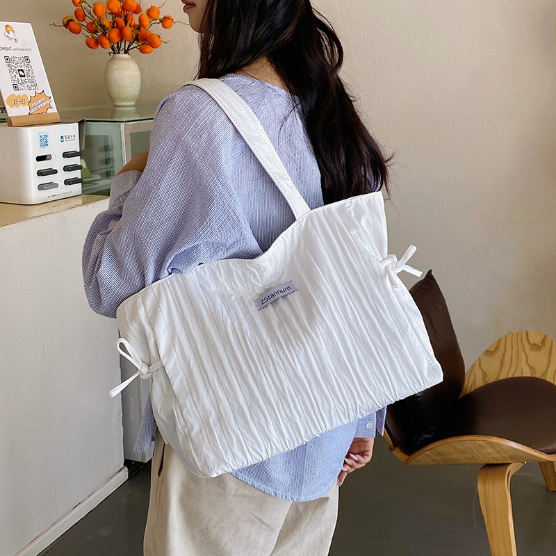 여성용 접이식 줄무늬 나일론 드로스트링 토트백, 대용량 - Women Bags For Office Use 리뷰 및 가격