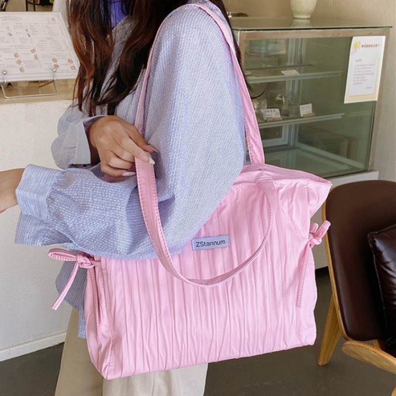 여성용 접이식 줄무늬 나일론 드로스트링 토트백, 대용량 - Women Bags For Office Use 리뷰 및 가격