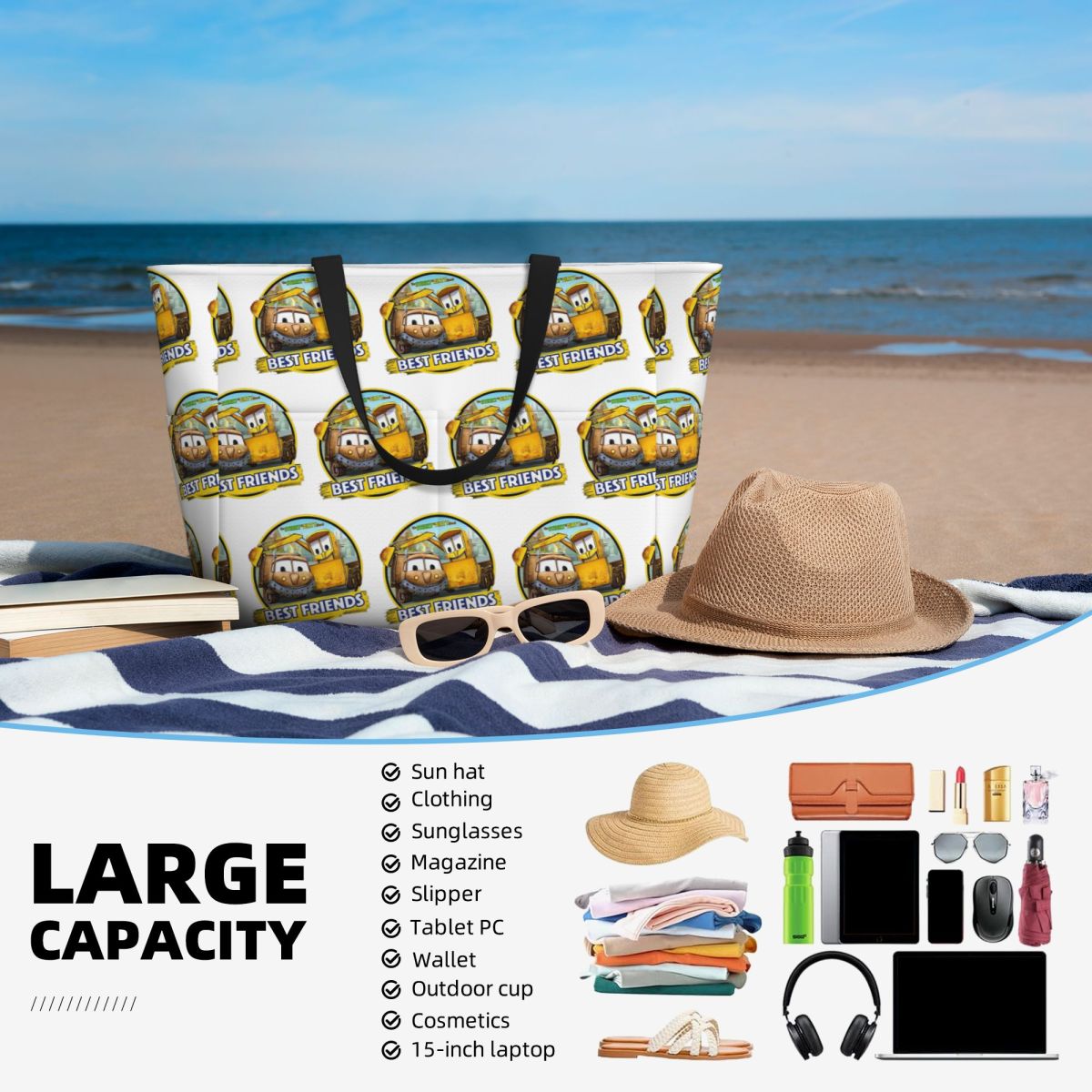 냄새나고 더러운 느낌의 쇼 베스트 프렌즈 비치 토트백  - Women'S Best Bags For Travel 리뷰 및 가격