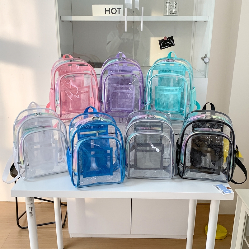 PVC 투명 지퍼 대용량 백팩 핫세일 학생용 다용도 가 - Women Bags Sale 리뷰 및 가격