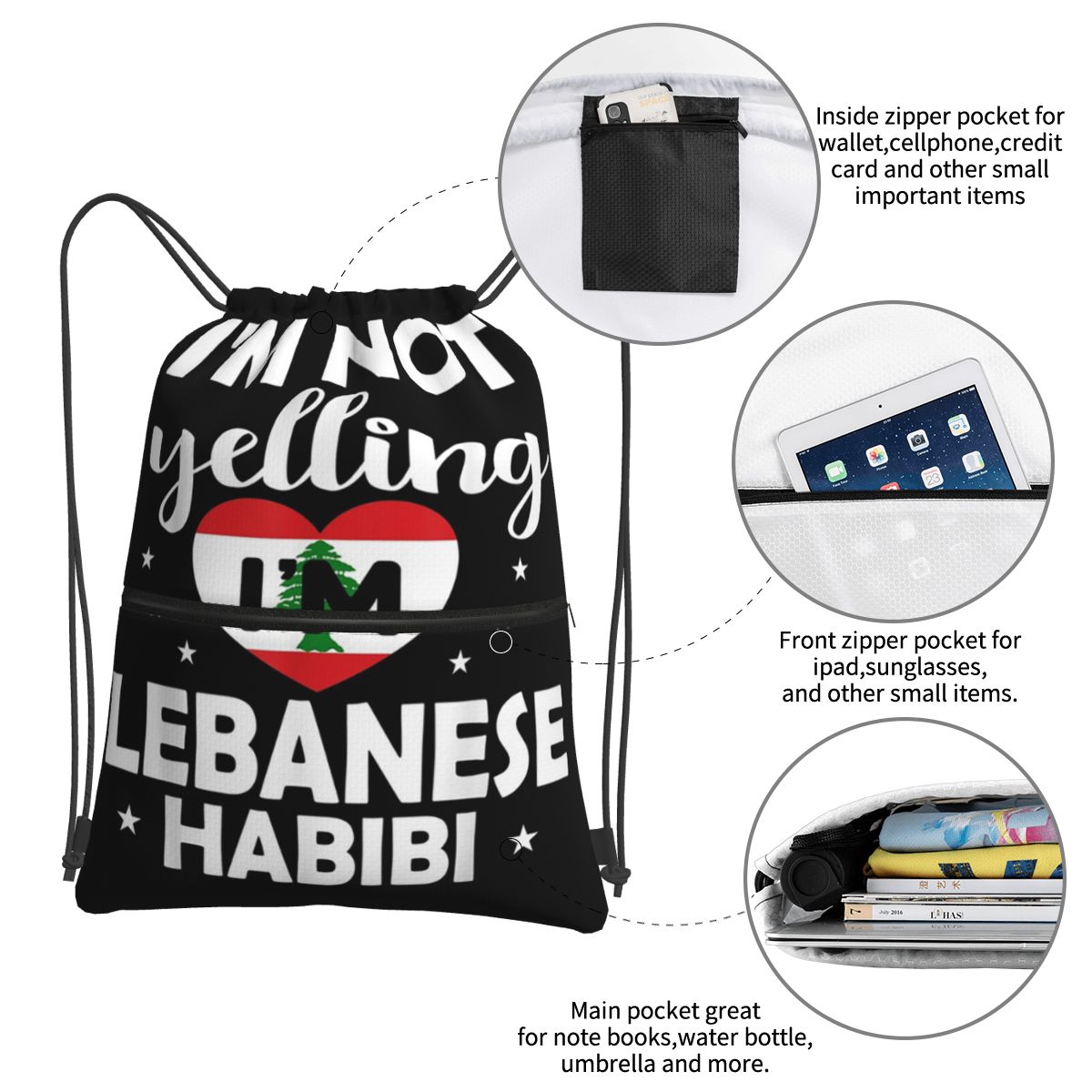 레바논 국기 레바논 유산 레바논 배낭 캐주얼 드로스트링 - Women Bags Lebanon 리뷰 및 가격