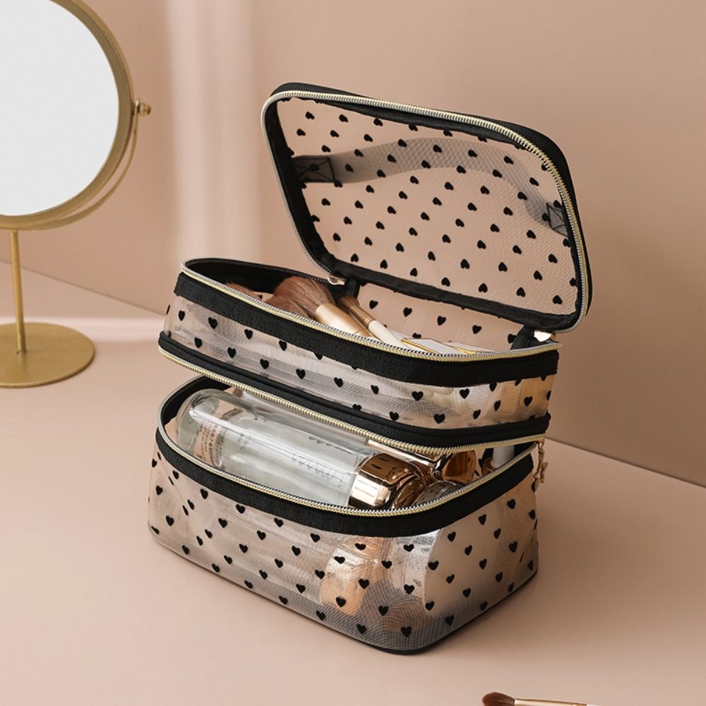 새로운 나일론 메이크업 가방 블랙 그레이 누드 이중 레 - Women Bags Grey 리뷰 및 가격