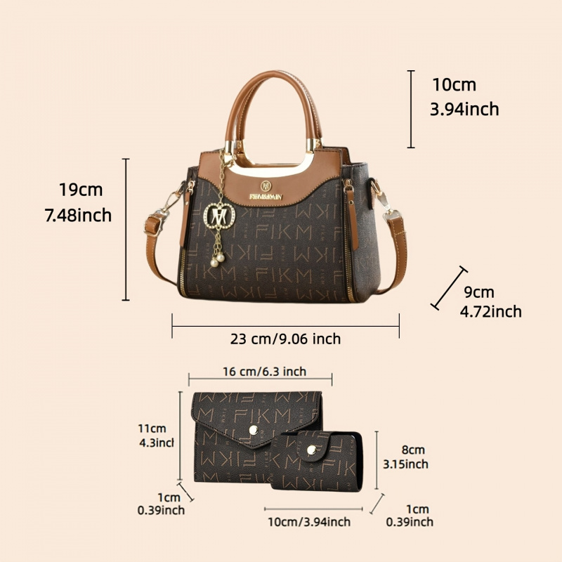 3피스 세트 고급 프린트 레터링 가방, 프리미엄 패셔너 - Women'S Bags Handbags 리뷰 및 가격