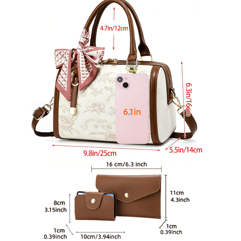 라이트 럭셔리 자수 여성 핸드백, 3종 여성 가방 세트 - Women'S Bags Handbags 리뷰 및 가격