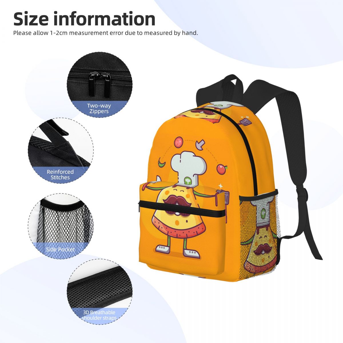 재미있는 최고의 피자 만화 학생 배낭 학교 가방 남성  - Women'S Best Bags For Travel 리뷰 및 가격