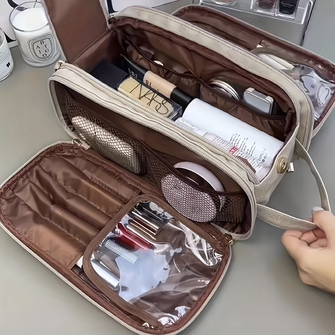 여성용 새로운 다기능 메이크업 가방, 대용량, 휴대용, - Women Bags Goyard 리뷰 및 가격
