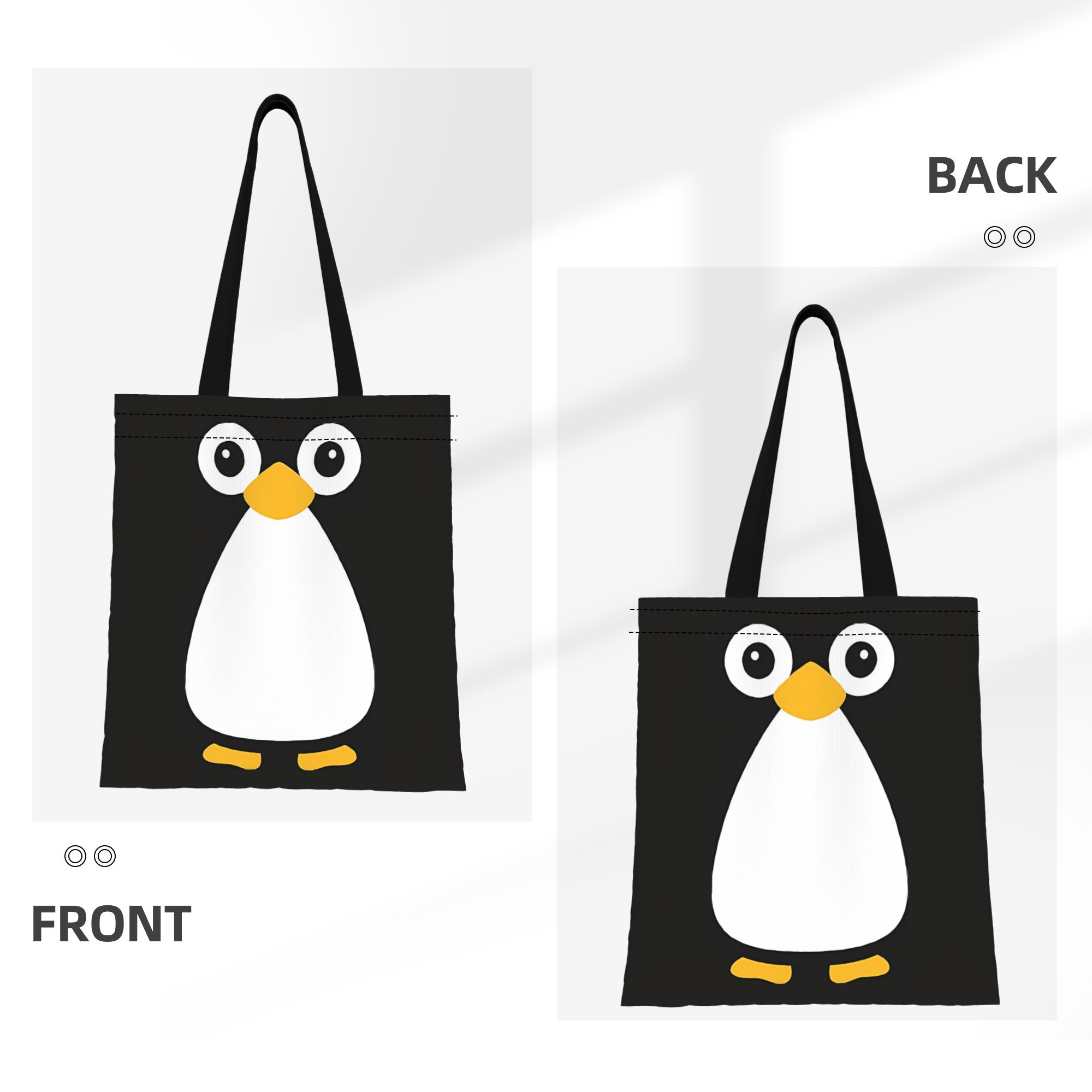 카와이 벡터 펭귄 동물 얼굴 캔버스 여성용 토트백 쇼핑 - Women Bags Vector 리뷰 및 가격