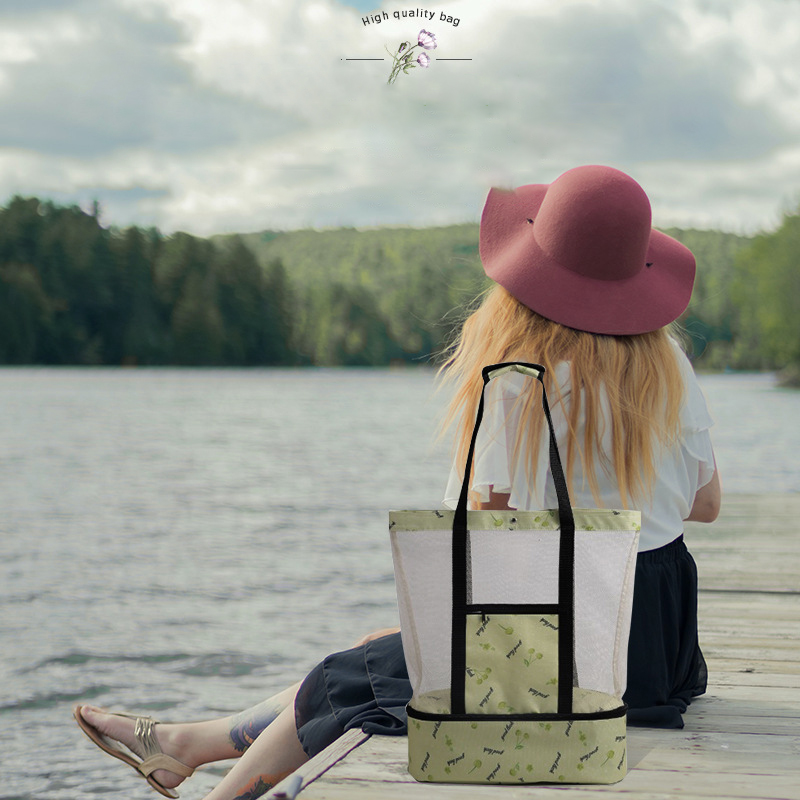 고용량 여성 메쉬 투명 가방 더블 레이어 열 보존 대형 - Women Bags Low Price 리뷰 및 가격