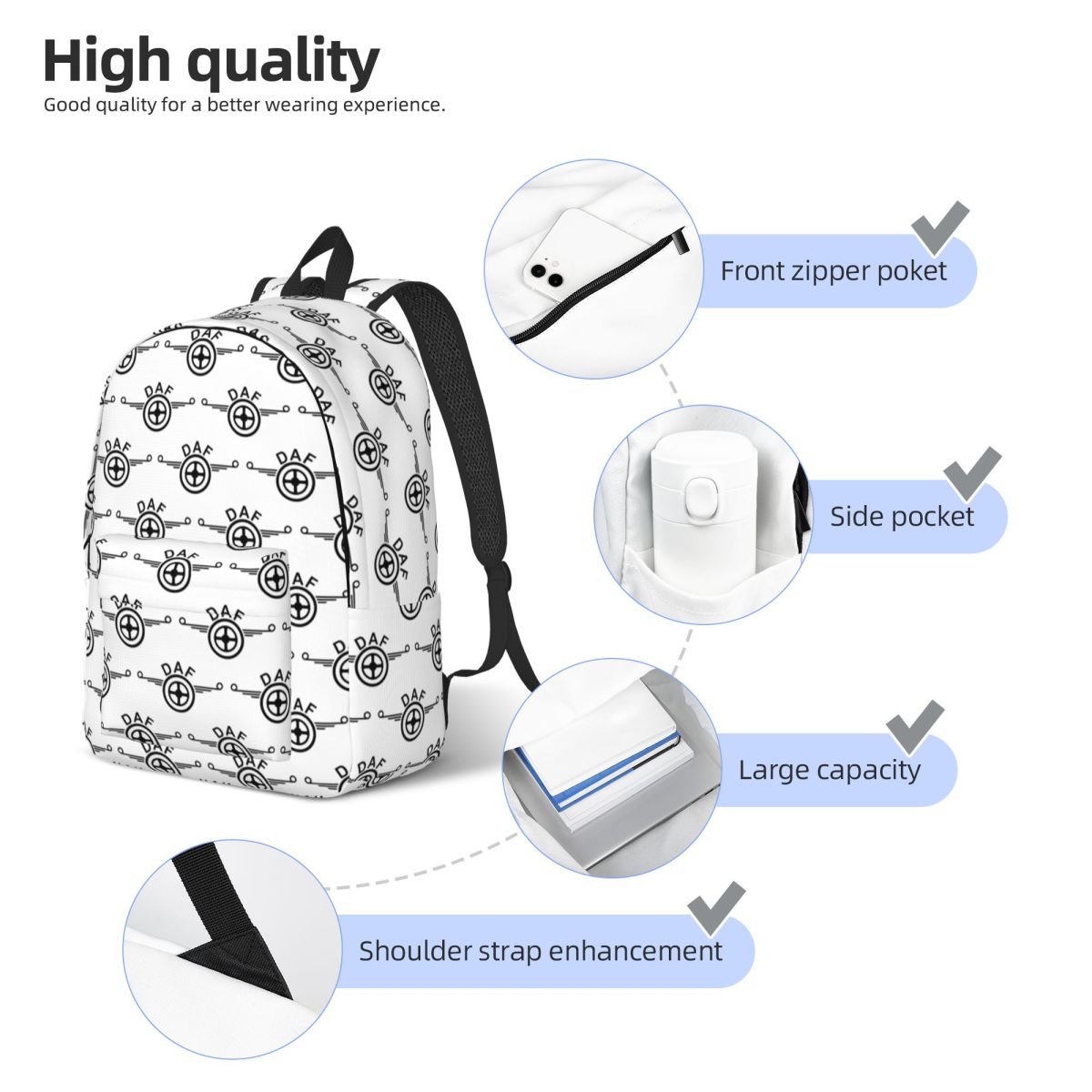 다프 트럭 로고 벡터 디자인 백팩 특가 데이팩 대용량  - Women Bags Vector 리뷰 및 가격