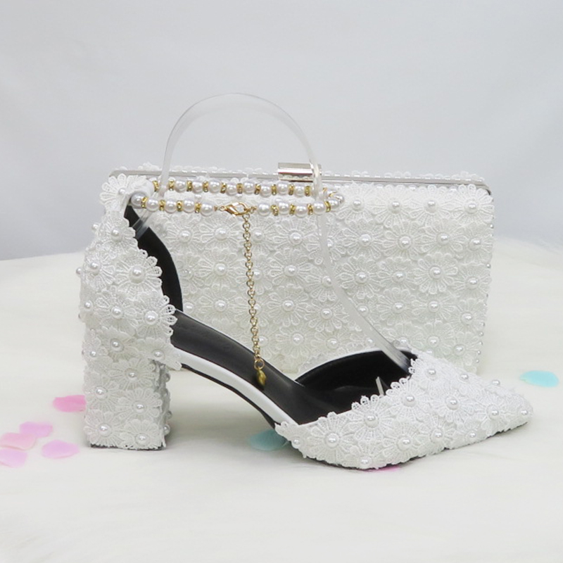 바오야팡 블루 화이트 비즈 스트랩 진주 웨딩 슈즈 신부 - Women Bags For Wedding 리뷰 및 가격