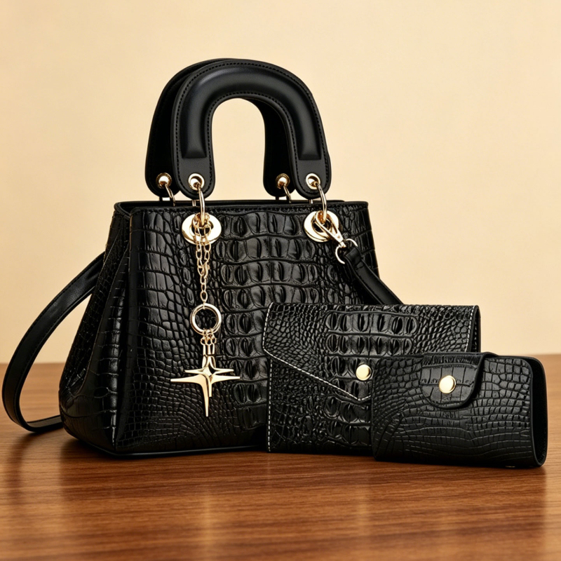 3피스 여성용 가방 세트, 컴팩트하고 가벼운 악어 무늬 - Women'S Bags Handbags 리뷰 및 가격