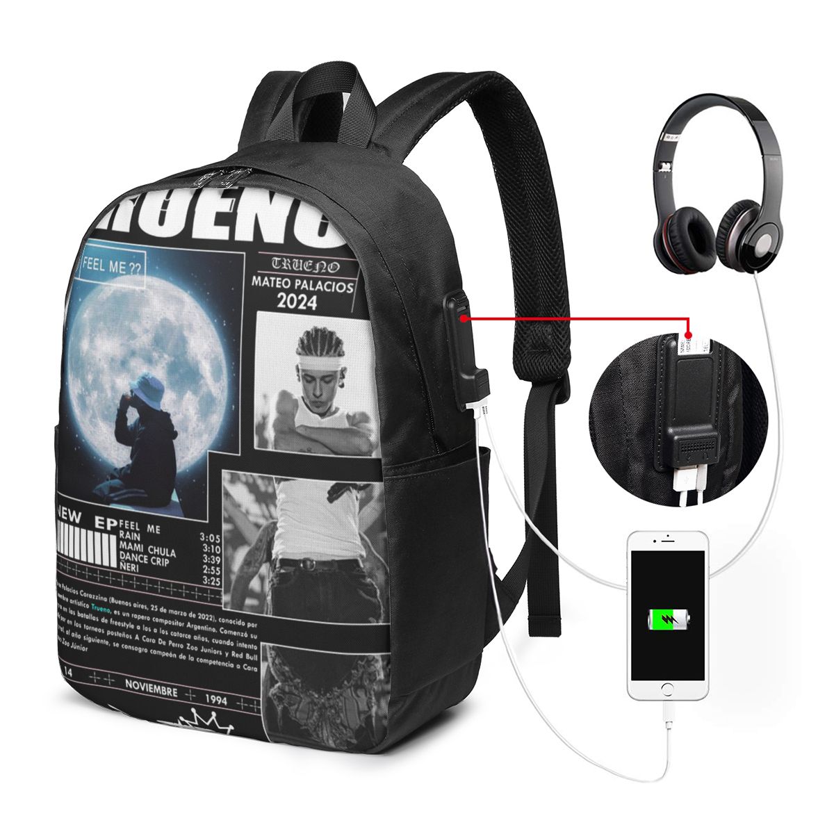 재미있는 트루에노 힙합 랩퍼 배낭 여행 노트북 가방 컴 - Women'S Bag 리뷰 및 가격