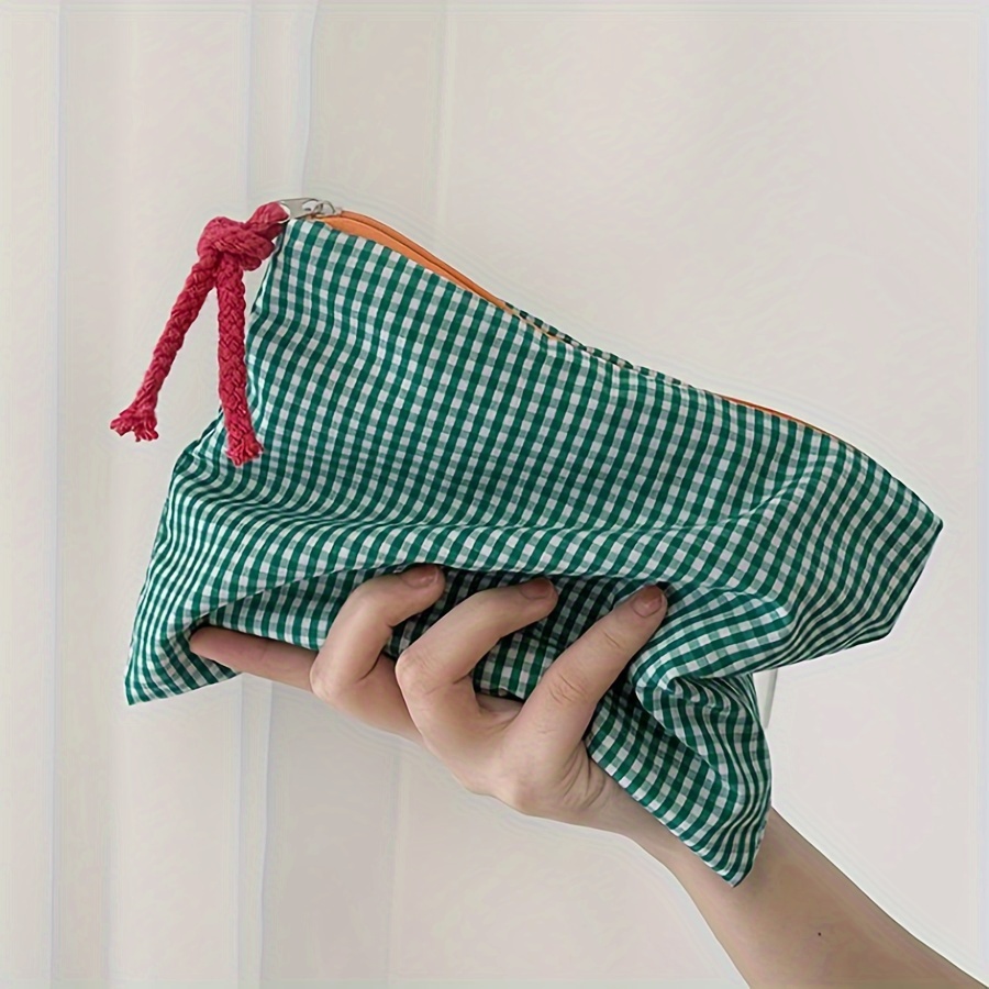핫세일 여성 체크무늬 화장품 파우치 대용량 코튼 지퍼  - Women Bags Sale 리뷰 및 가격