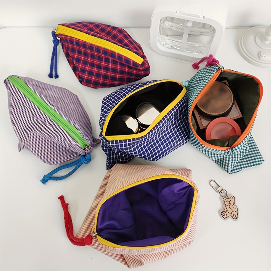 핫세일 여성 체크무늬 화장품 파우치 대용량 코튼 지퍼  - Women Bags Sale 리뷰 및 가격