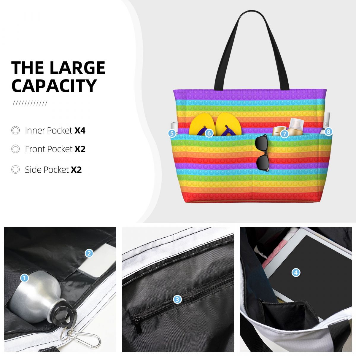 프리미엄 벡터 팝잇 심리스 패턴 비치 토트백 스포츠 짐 - Women Bags Vector 리뷰 및 가격