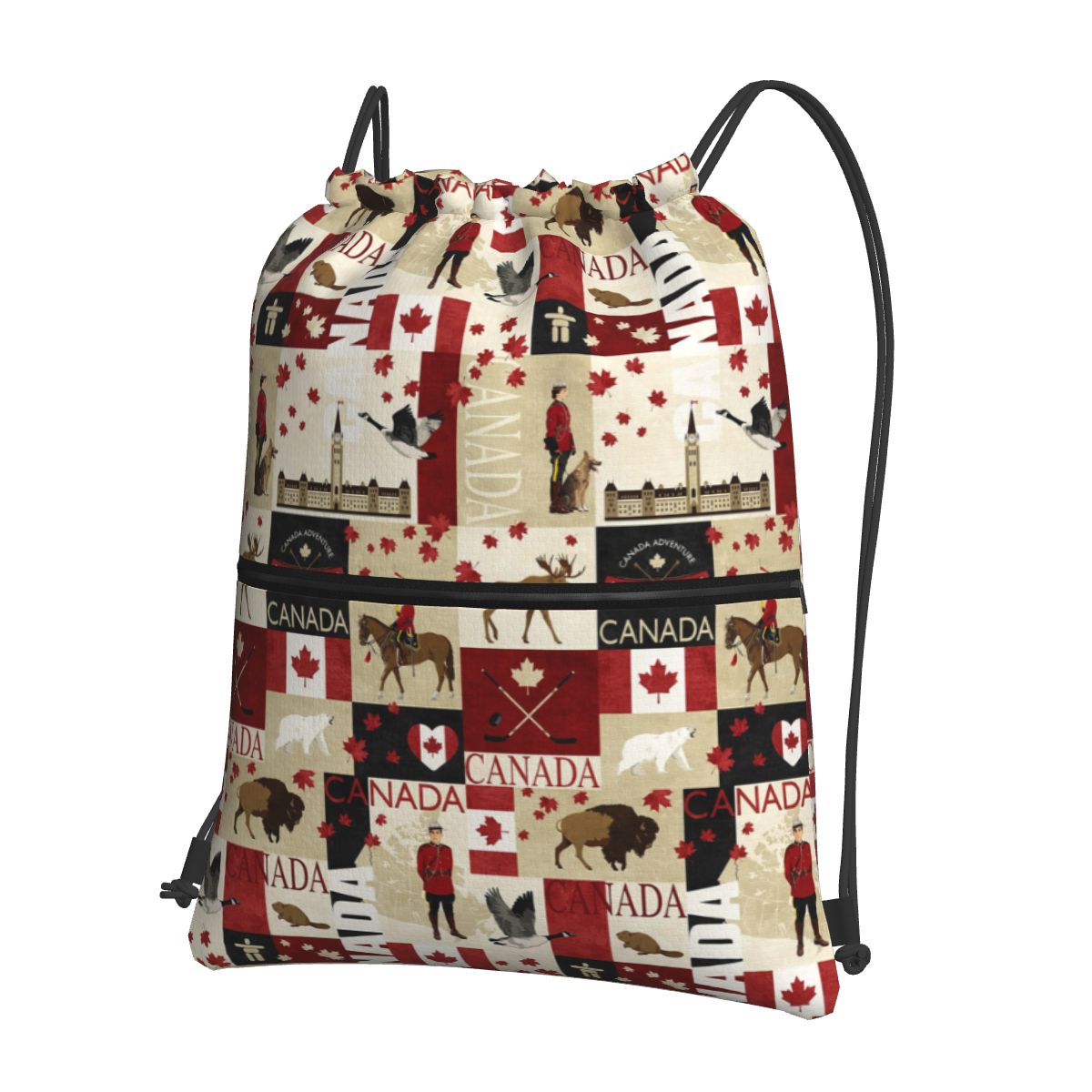 캐나다 국기 국가 문화 배낭 캐주얼 드로스트링 가방 잡 - Women Bags In Canada 리뷰 및 가격
