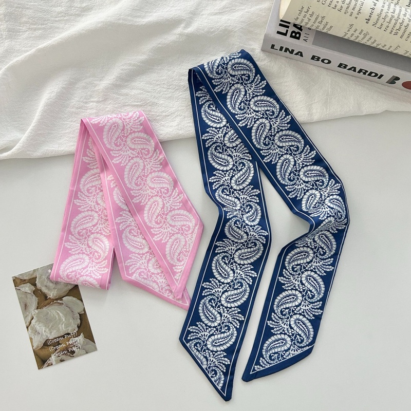 페이즐리 프린트 새틴 스키니 스카프 패션 넥커치프 다용 - Women Bags Office 리뷰 및 가격