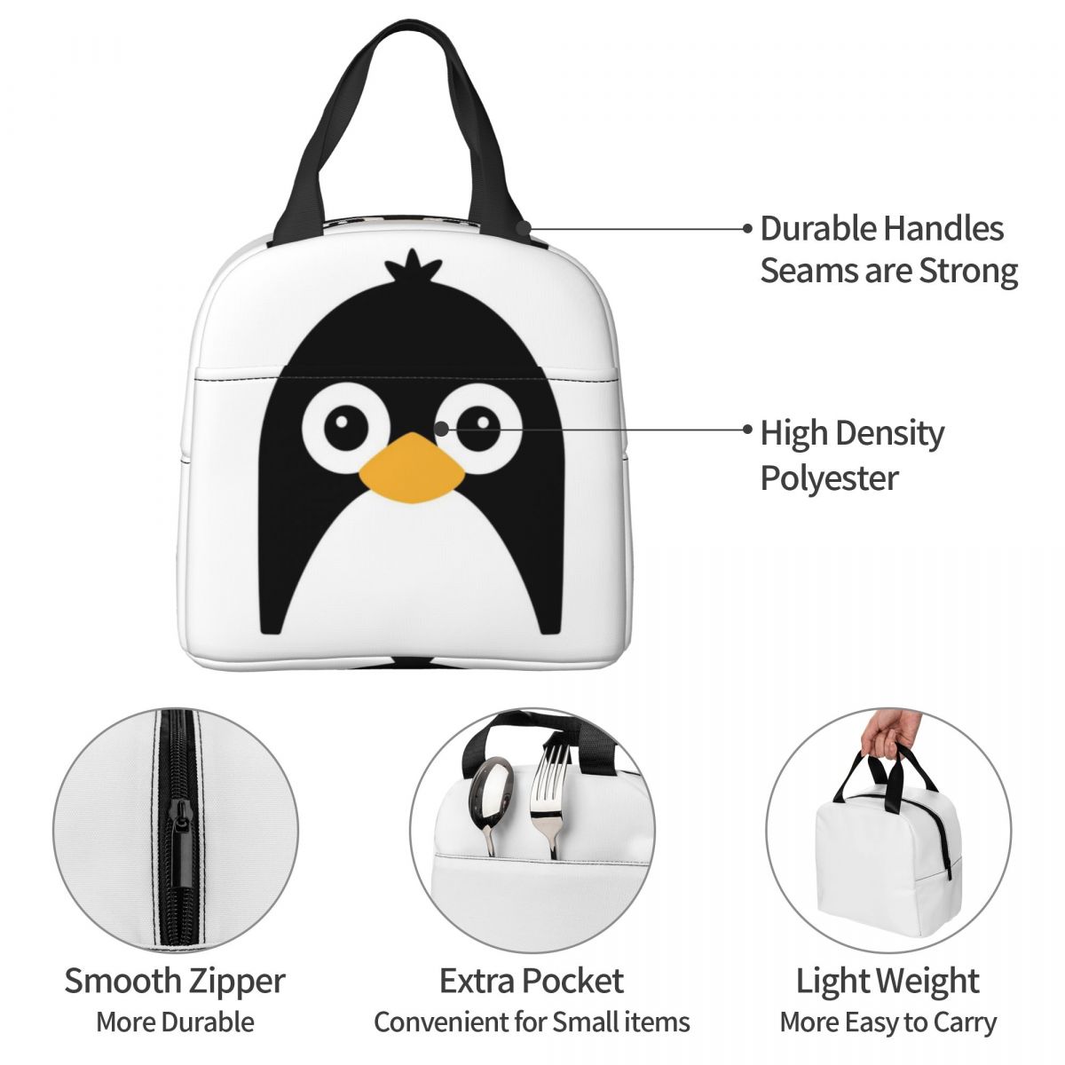 여성을위한 귀여운 벡터 펭귄 절연 점심 가방 사무실 쿨 - Women Bags Vector 리뷰 및 가격