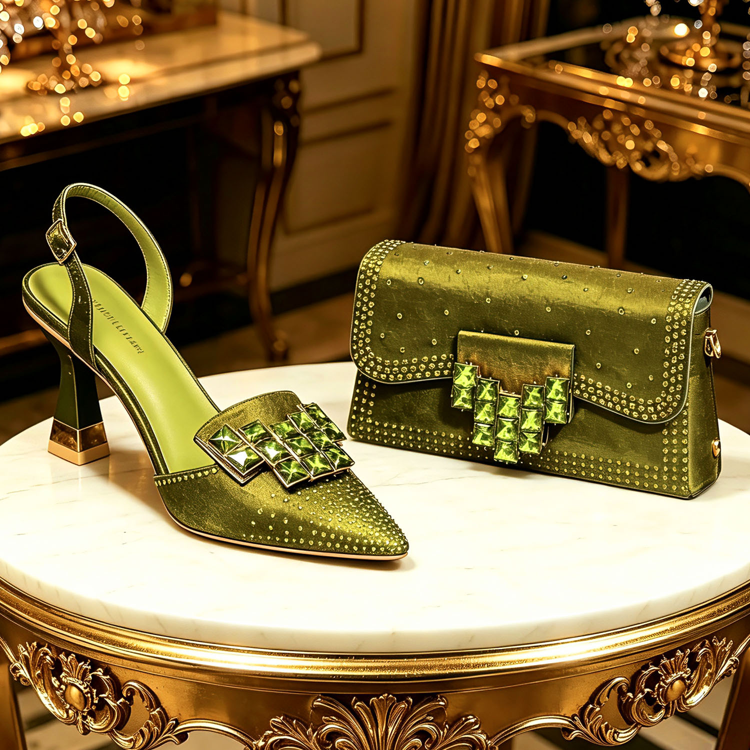 2026 INS 이탈리아 디자인 올리브 그린 라인스톤  - Women Bags For Wedding 리뷰 및 가격