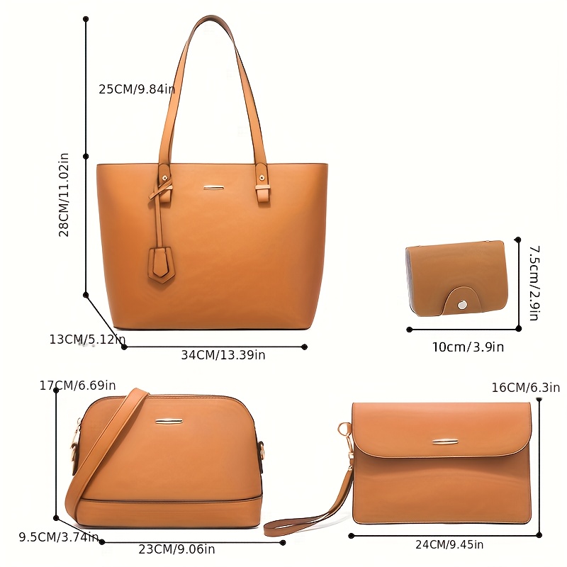 4종 세트 여성 가방 세트 단색 토트백 레트로 여성 크 - Women'S Bags Handbags 리뷰 및 가격