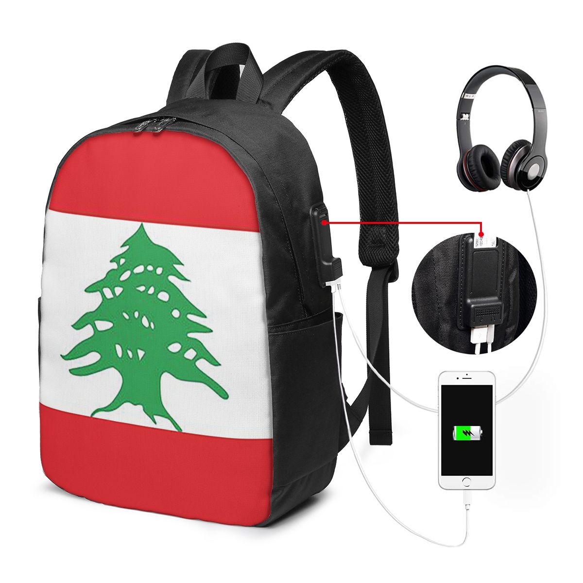 레바논 국기 배낭 여행 노트북 가방 컴퓨터 대학생 학교 - Women Bags Lebanon 리뷰 및 가격