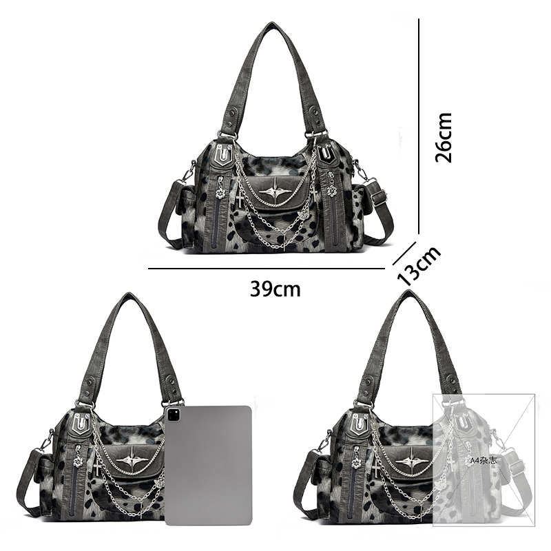 그레이 레오파드 프린트 핸드백 크로스 스타 서브컬쳐 Y - Women Bags Grey 리뷰 및 가격