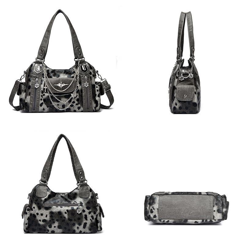 그레이 레오파드 프린트 핸드백 크로스 스타 서브컬쳐 Y - Women Bags Grey 리뷰 및 가격