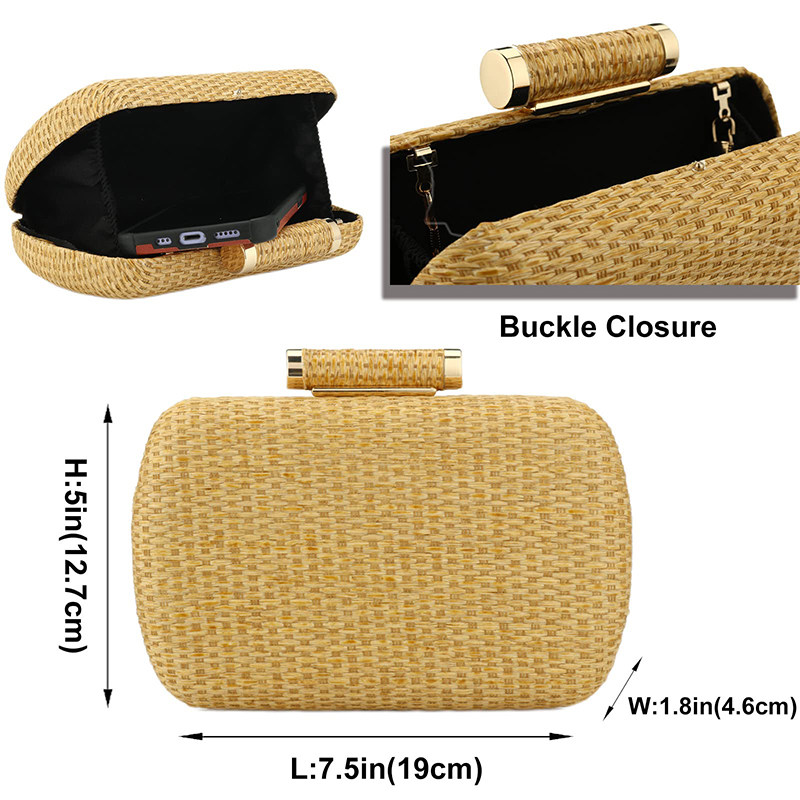 여성을위한 밀짚 클러치 지갑 결혼식 손으로 짠 저녁 밀 - Women Bags Zara 리뷰 및 가격