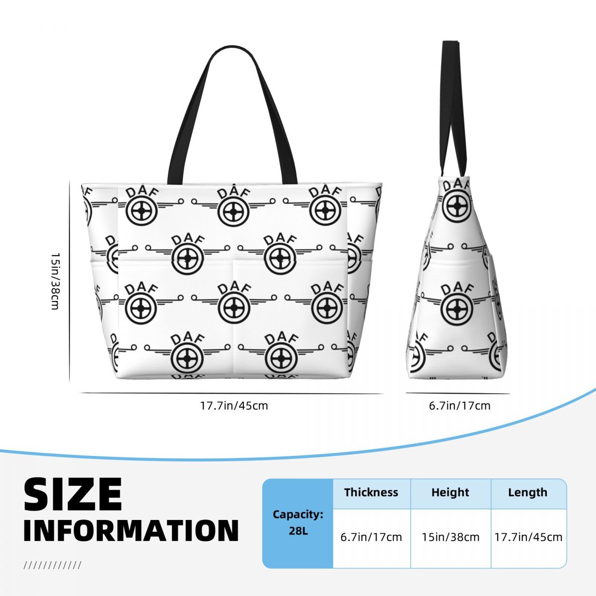 Daf 트럭 로고 벡터 디자인 비치 토트 백 스포츠 체 - Women Bags Vector 리뷰 및 가격